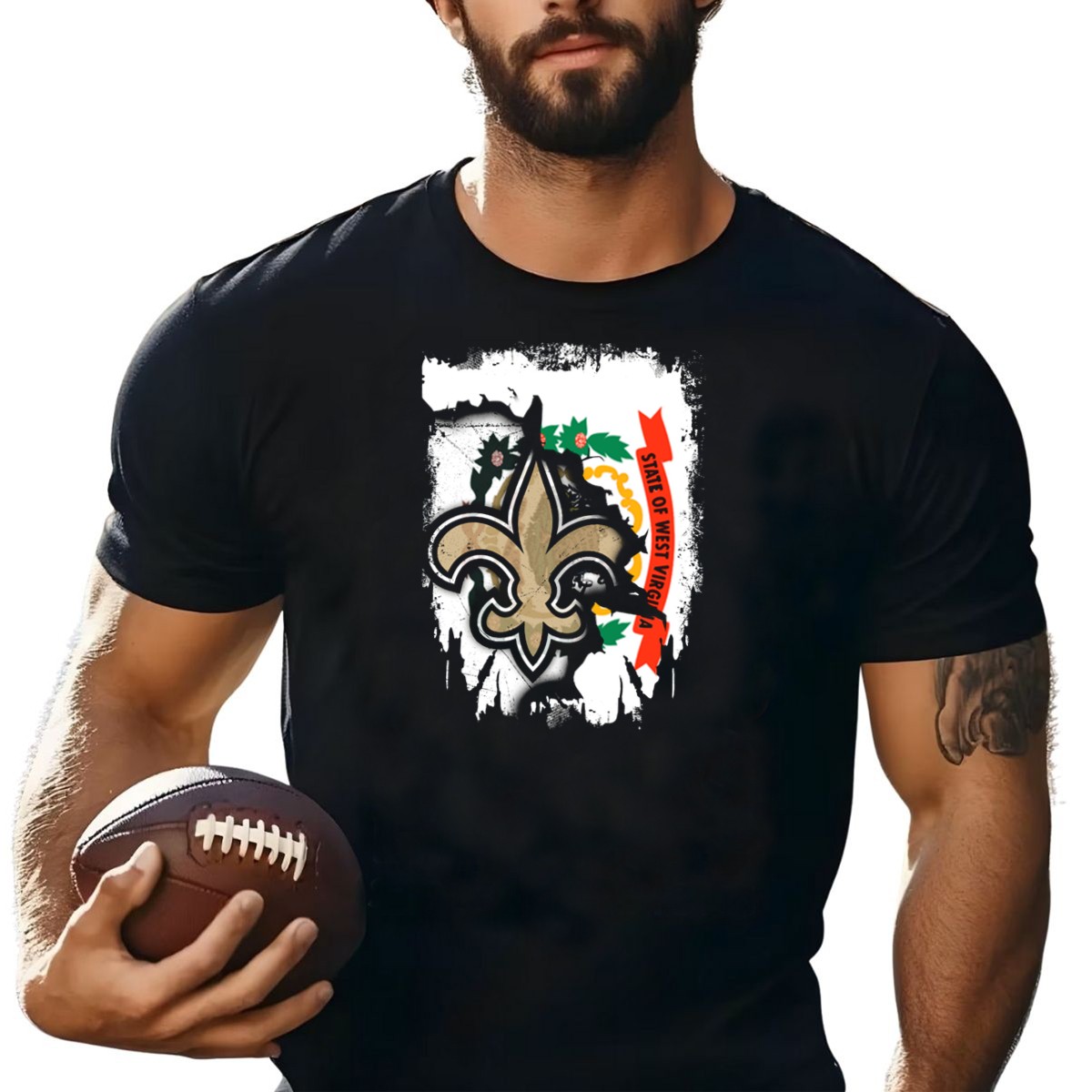 State-Of-West-Virginia-Fleur-De-Lis-Saints-T-Shirt-1_t-shirt-4_5