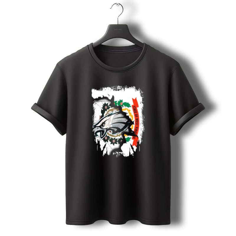 State Of West Virginia With Eagles Emblem T Shirt T Shirt 0 1