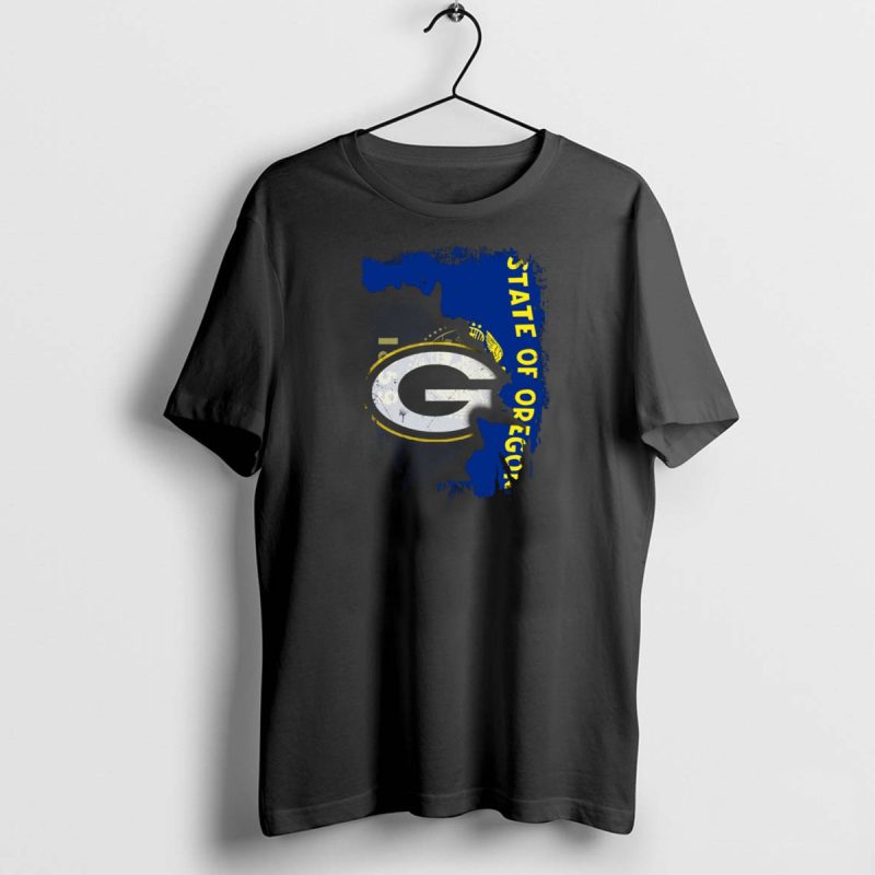 State Of Oregon Torn With Packers T Shirt 1 1 T Shirt 1 1