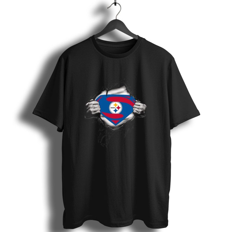 Steelers Superman Logo Burst With Pittsburgh Steelers Emblem T Shirt 1 T Shirt 1