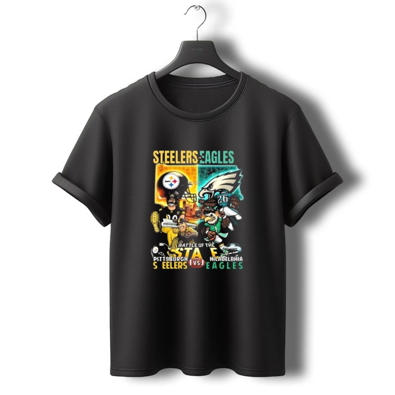 Steelers Vs Eagles Battle Of The State 2024 Pittsburgh Vs Philadelphia Mascot Showdown T Shirt T Shirt 0 1