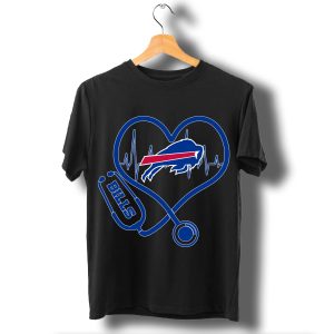 Stethoscope Heart Buffalo Bills Logo T Shirt