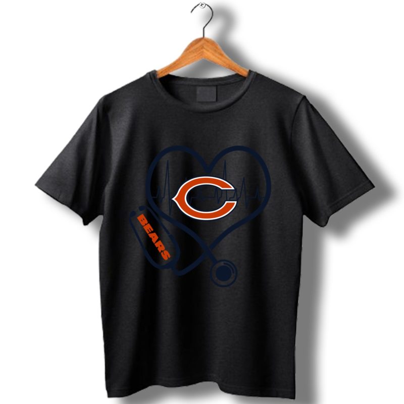 Stethoscope Heart Chicago Bears Shirt T Shirt 1
