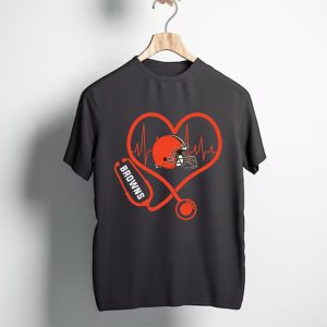 Stethoscope Heart Cleveland Browns T-Shirt