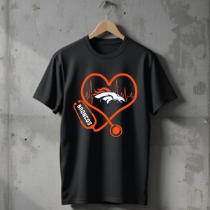 Stethoscope Heart Denver Broncos T-Shirt