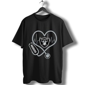 Stethoscope Heart Oakland Raiders T-Shirt