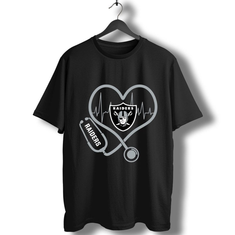 Stethoscope Heart Oakland Raiders T Shirt T Shirt 1