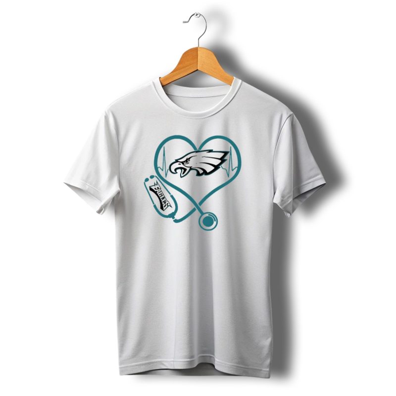Stethoscopes Heartbeat Philadelphia Eagles T Shirt T Shirt 1 1