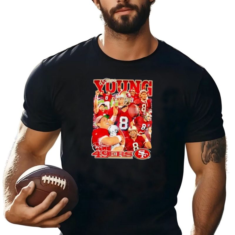 Steve Young 49Ers Number 8 Vintage Signature Collage Sf T Shirt T Shirt 1