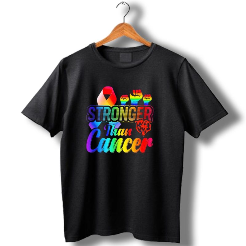 Stronger Than Cancer Chicago Bears Rainbow Ribbon Fists T Shirt 1 T Shirt 1