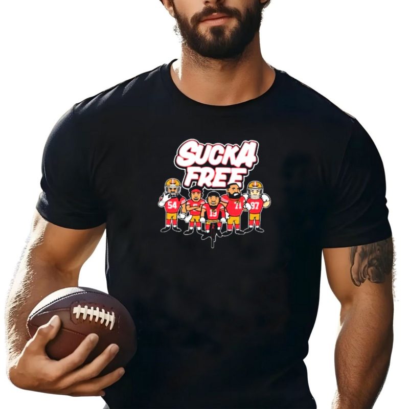 Sucka Free 5 San Francisco 49Ers Cartoon Players 54 13 71 97 T Shirt T Shirt 1