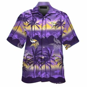 Sundown Silhouette Minnesota Vikings Hawaiian Shirt