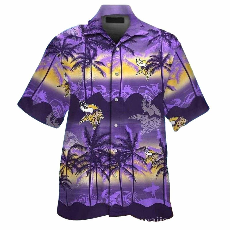 Sundown Silhouette Minnesota Vikings Hawaiian Shirt 1