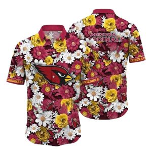 Sunny Bloom Arizona Cardinals Hawaiian Shirt NFL Cardinals Tropical Floral Design