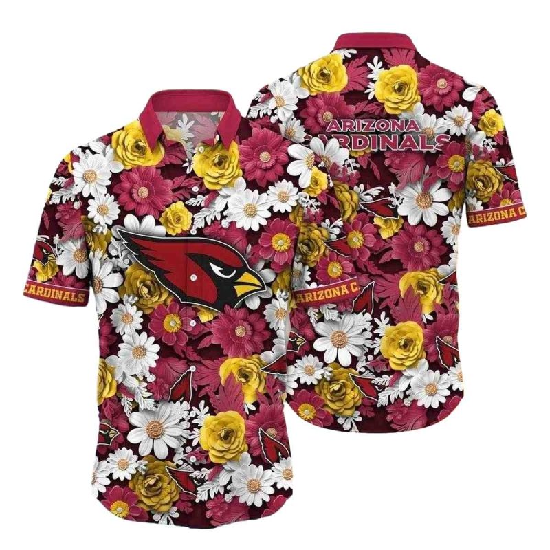 Sunny Bloom Arizona Cardinals Hawaiian Shirt Nfl Cardinals Tropical Floral Design 1