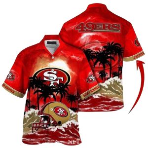 Sunset Palms 49ers Retreat San Francisco 49ers Hawaiian Shirt
