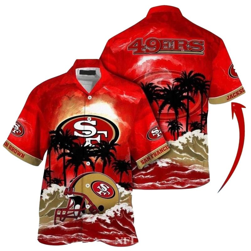 Sunset Palms 49Ers Retreat San Francisco 49Ers Hawaiian Shirt 1