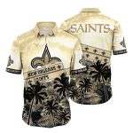 Sunset Palms And New Orleans Saints Badge Hawaiian Shirt