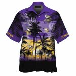 Sunset Serenade Minnesota Vikings Beachfront Hawaiian Shirt