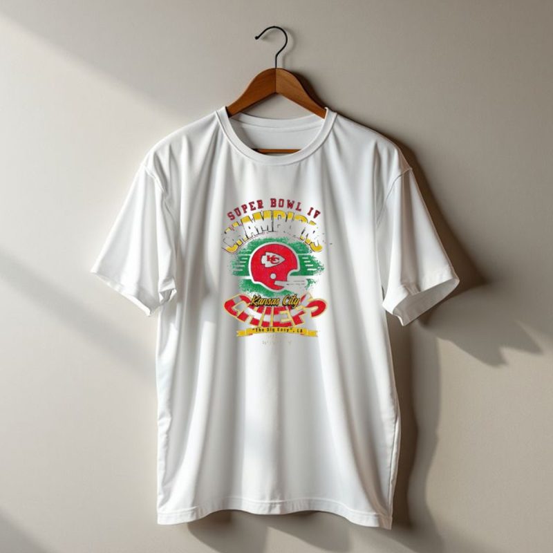 Super Bowl Iv Champions Kansas City Chiefs Helmet The Big Easy La Super Bowl 9 T Shirt T Shirt 1 1