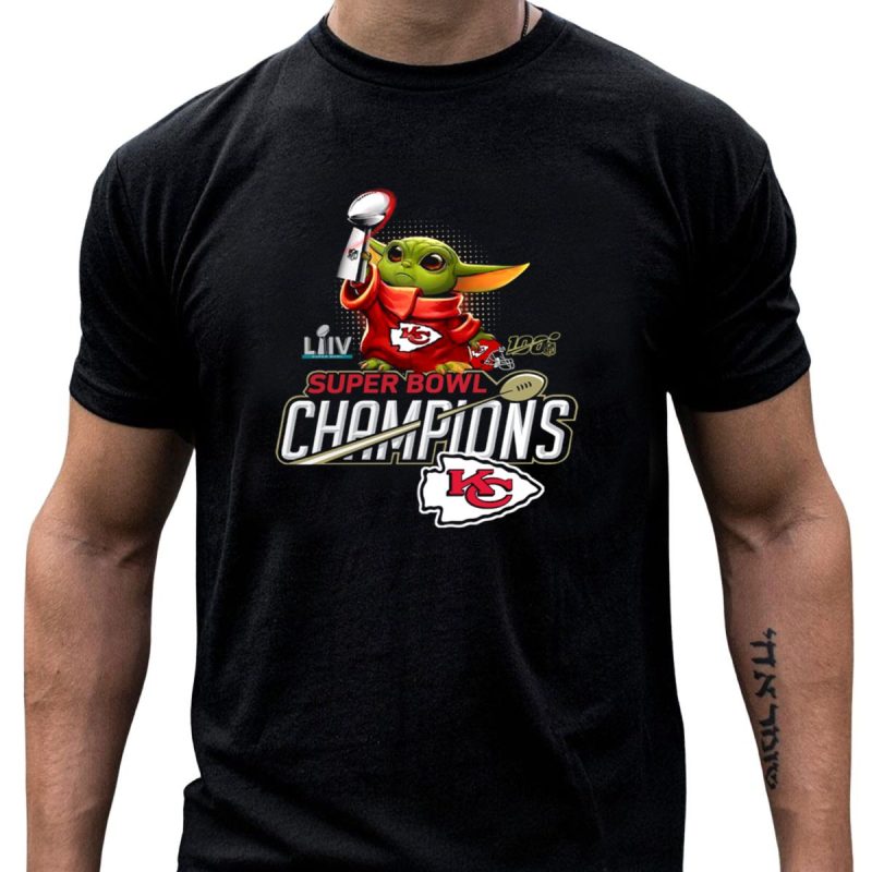 Super Bowl Liv Champions Kansas City Chiefs Baby Yoda Image T Shirt T Shirt 1 1