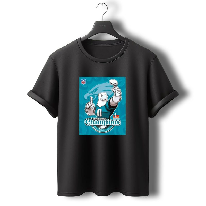 Super Bowl Lix Champions Philadelphia Eagles Mascot Trophy Logo T Shirt T Shirt 0 1