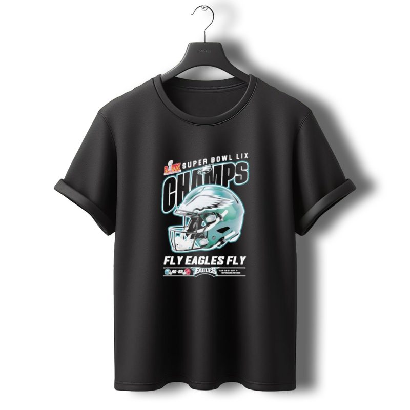 Super Bowl Lix Champs Philadelphia Eagles Fly Eagles Fly Helmet T Shirt T Shirt 0 1
