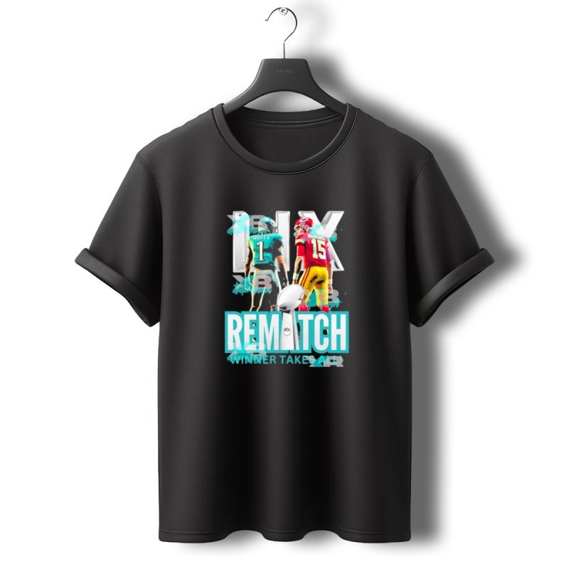 Super Bowl Lix Eagles Hurts Vs Chiefs Mahomes Rematch Winner Takes All T Shirt T Shirt 0 1
