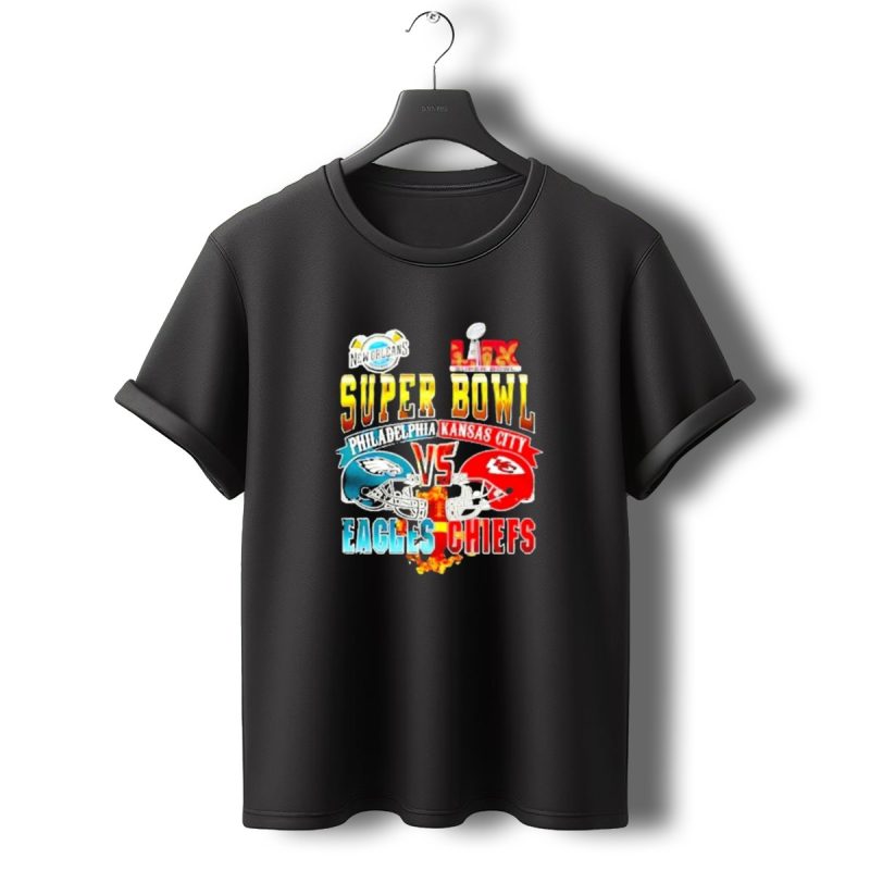 Super Bowl Lix Philadelphia Eagles Vs Kansas City Chiefs Helmets 2025 T Shirt T Shirt 0 1
