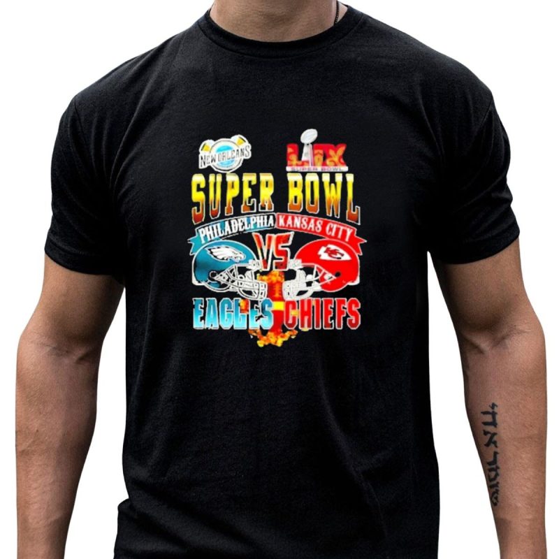 Super Bowl Lix Philadelphia Eagles Vs Kansas City Chiefs Helmets 2025 T Shirt T Shirt 1 1
