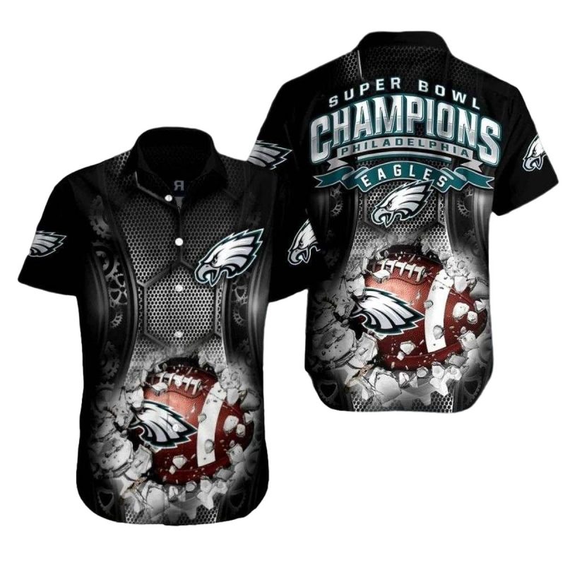 Super Bowl Splash Philadelphia Eagles Hawaiian Shirt Championship Wave Edition 1