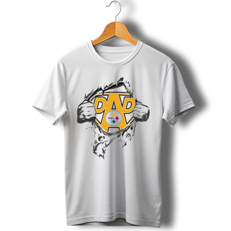 Super Dad Pittsburgh Steelers Logo Shield Rip T Shirt 1 T Shirt 1