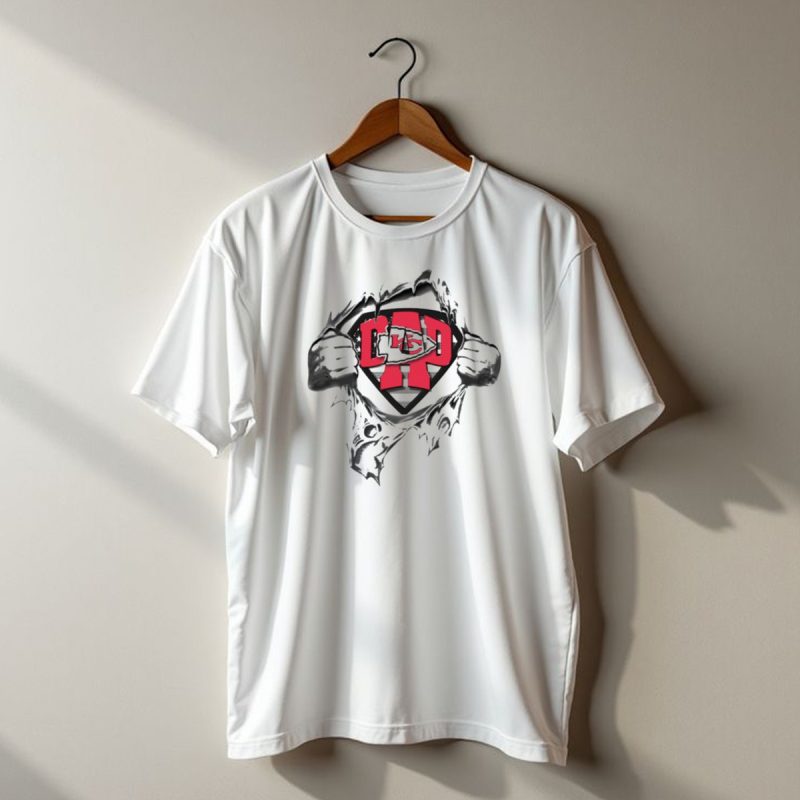Superdad Kc Chiefs Ripped Superman Logo T Shirt T Shirt 1 1