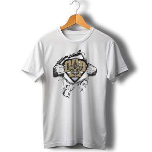 Superdad New Orleans Saints Fleur De Lis Symbol Dad Badge T Shirt