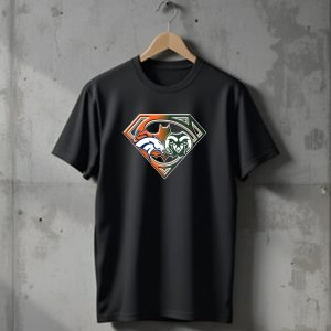 Superman Batman Denver Broncos Colorado State Rams Logo Fusion T-Shirt