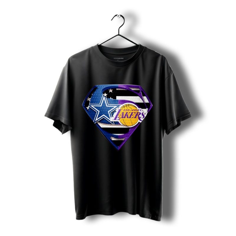 Superman Dallas Cowboys And Los Angeles Lakers Shirt T Shirt 1