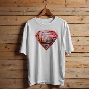 Superman Shield With Cincinnati Bengals Tiger Stripes Ohio State Logo And American Flag T-Shirt