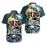 Philadelphia Eagles Beachside Bones Skull Hawaiian Shirt