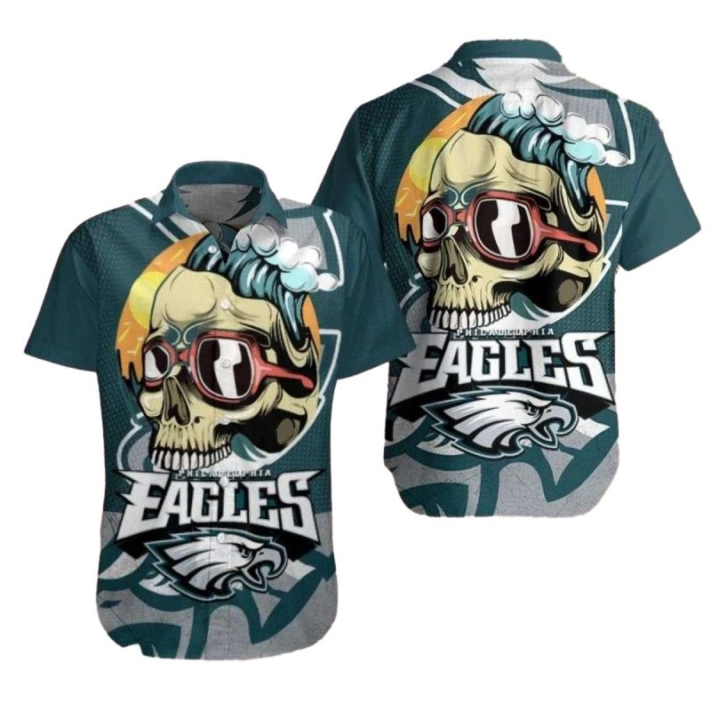 Surf And Turf Philadelphia Eagles Hawaiian Shirt Beachside Bones Special 1