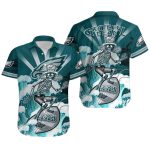 Philadelphia Eagles Grateful Dead Tribute Surf's Up Skeleton Hawaiian Shirt