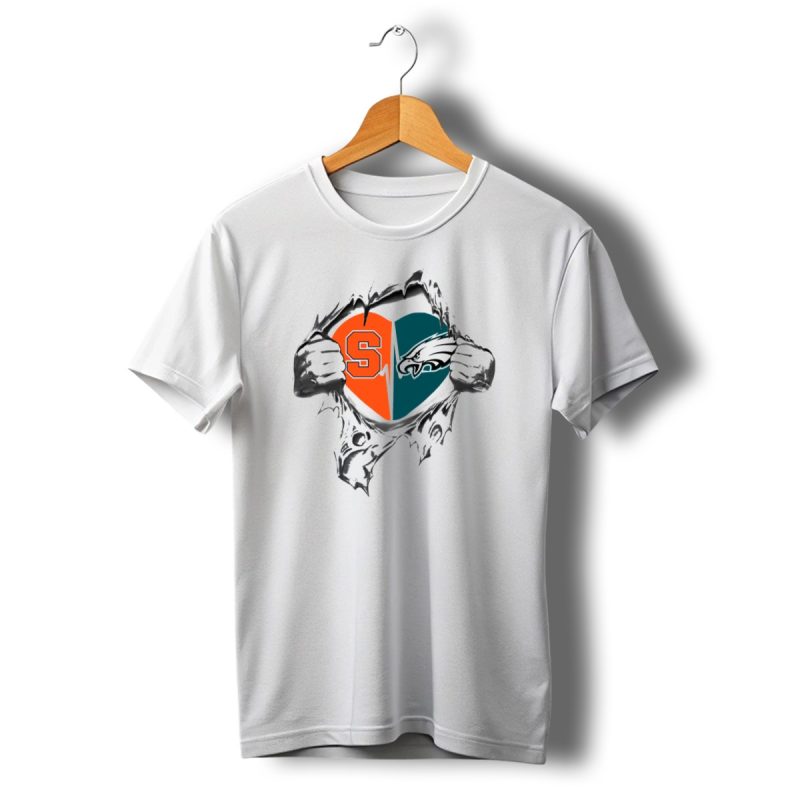 Syracuse Orange Philadelphia Eagles Heart T Shirt T Shirt 1 1
