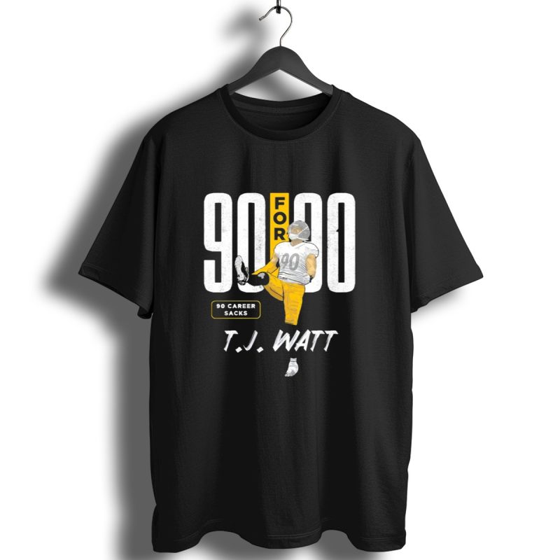 T Jkids T Shirt Fwatt 90 For 90 Career Sacks Pittsburgh Steelers Football Cartoon T Shirt 1 T Shirt 1