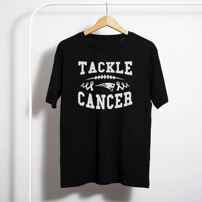 Tackle Cancer New England Patriots Logo Football Awareness Ribbons T Shirt T Shirt 1