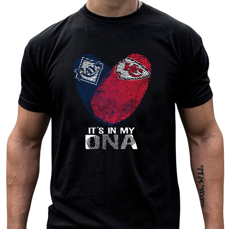 Tampa Bay Rays Chiefs Fingerprint Heart Its In My Dna T Shirt T Shirt 1 1