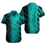 Philadelphia Eagles Teal Grunge Texture Hawaiian Shirt