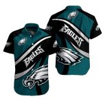 Philadelphia Eagles Dynamic Feathered Flight Teal Surge Hawaiian Shirt