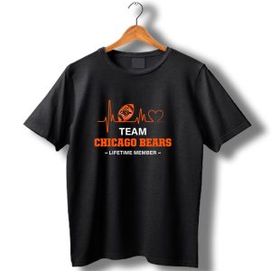 Team Chicago Bears Lifetime Member Heartbeat Football T Shirt