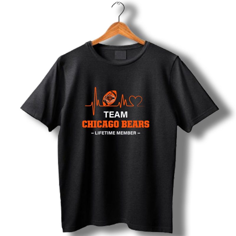 Team Chicago Bears Lifetime Member Heartbeat Football T Shirt 1 T Shirt 1