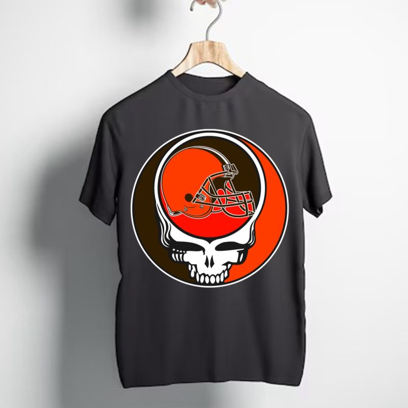 Team Cleveland Browns X Grateful Dead Logo Band T Shirt T Shirt 1