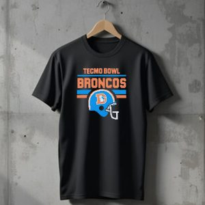 Tecmo Bowl Denver Broncos Retro Helmet Pixel T-Shirt